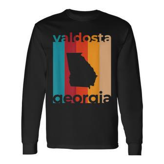 Valdosta Georgia Retro Cutout Ga Souvenir Long Sleeve T-Shirt | Mazezy AU