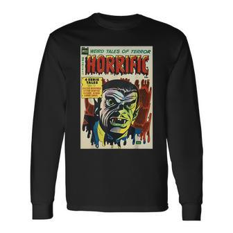 Vampire Halloween Horror Vintage Comic Book Retro Halloween Long Sleeve T-Shirt | Mazezy