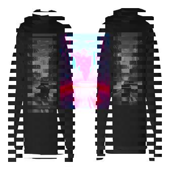 Vaporwave Aesthetic Outrun Synthwave Retrowave Long Sleeve T-Shirt - Thegiftio