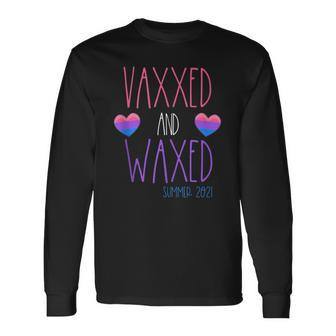 Vaxxed And Waxed Summer 2021 Bisexual Pride Stuff Cute Long Sleeve T-Shirt | Mazezy CA