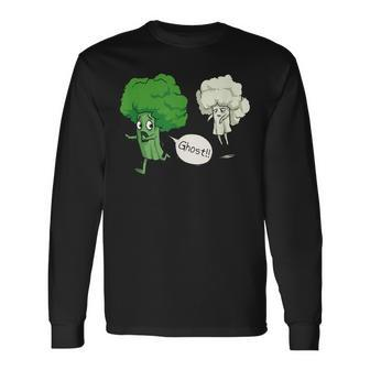 Vegan Horror Story Ghost Broccoli Broccoli Long Sleeve T-Shirt | Mazezy