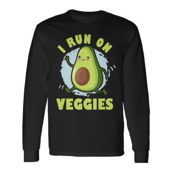 Vegan Marathon Running Run On Veggies Vegan Long Sleeve T-Shirt - Monsterry UK