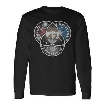 Venn Diagram Life The Universe And Everything 42 Life Long Sleeve T-Shirt - Monsterry CA