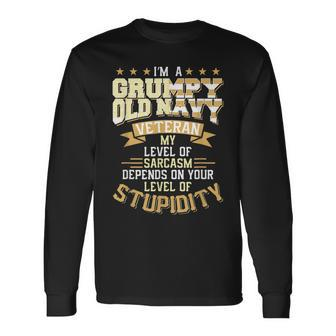 Veteran Im Grumpy Old Us Navy For Dad Grandpa Vet Long Sleeve T-Shirt T-Shirt | Mazezy
