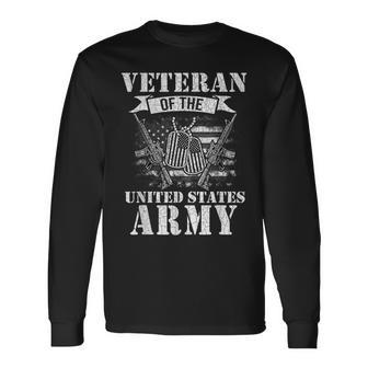Veteran Of United States Us Army Veteran Father's Day Long Sleeve T-Shirt - Thegiftio UK