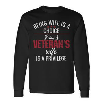 Veteran Veterans Day Veteran Wife Military Long Sleeve T-Shirt - Monsterry DE