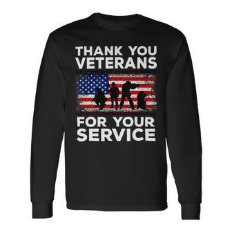 Veteran Vets Thank You For Your Service Veteran Us Flag Veterans Day 1 Veterans Long Sleeve T-Shirt - Monsterry