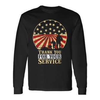 Veteran Vets Thank You For Your Service On Veterans Day Memorial Day Veterans Long Sleeve T-Shirt - Monsterry UK