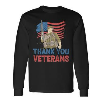 Veteran Vets Thank You Veterans Service Patriot Veteran Day American Flag 8 Veterans Long Sleeve T-Shirt - Monsterry