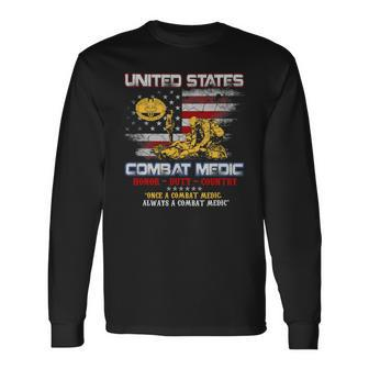 Veteran Vets US Army Combat Medic Veteran Vintage Honor Duty Country 153 Veterans Long Sleeve T-Shirt - Monsterry AU