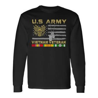Veteran Vets Us Army Vietnam Veteran Usa Flag Shirt Veteran Vietnam Army 8 Veterans Long Sleeve T-Shirt - Monsterry AU