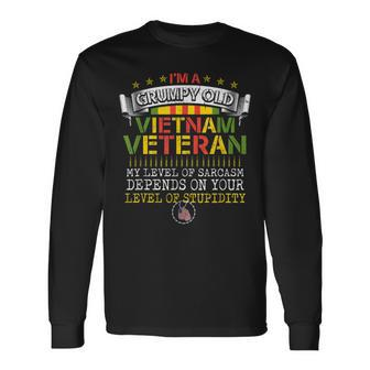 Veterans Day Im A Grumpy Old Vietnam Veteran Long Sleeve T-Shirt | Mazezy