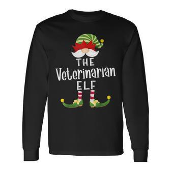 Veterinarian Elf Group Christmas Pajama Party Long Sleeve T-Shirt - Monsterry AU
