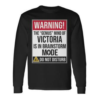 Victoria Name The Genius Mind Of Victoria Long Sleeve T-Shirt - Seseable