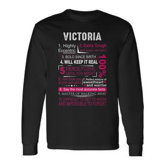Victoria Name Victoria Name Long Sleeve T-Shirt - Seseable