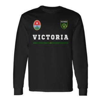 Victoria SportsSoccer Flag National Pride Souvenir Long Sleeve T-Shirt T-Shirt | Mazezy