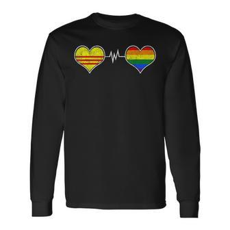 Vietnam Viet Flag Proud Lgbtq Gay Pride Lesbian Dna Long Sleeve T-Shirt T-Shirt | Mazezy