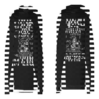 Viking Blood Runs Through My Veins Us Independence Day Ax Long Sleeve T-Shirt | Seseable UK