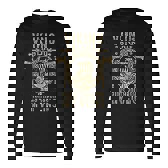 Vikings Norseman Warrior Viking Blood Runs Through My Veins Long Sleeve T-Shirt | Mazezy