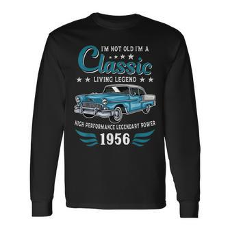 Vintage 1956 Birthday Classic Car For Legends Born In 1956 Long Sleeve T-Shirt - Thegiftio UK