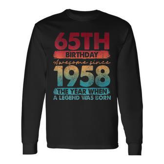 Vintage 1958 65 Year Old Limited Edition 65Th Birthday Long Sleeve T-Shirt - Seseable