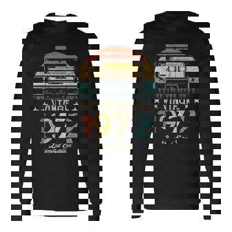 Vintage 1972 Retro Cassette 1972 50Th Birthday 50 Years Old Long Sleeve T-Shirt - Thegiftio