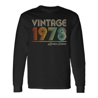 Vintage 1978 Retro Classic Style 45Th Birthday Born In 1978 Long Sleeve - Monsterry