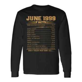 Vintage 19Th Birthday Made In June 1999 Facts Long Sleeve T-Shirt T-Shirt | Mazezy