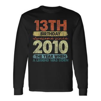 Vintage 2010 13 Year Old Limited Edition 13Th Birthday Long Sleeve T-Shirt - Monsterry CA