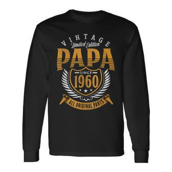 Vintage 60Th Birthday Papa Since 1960 Dad Long Sleeve T-Shirt T-Shirt | Mazezy