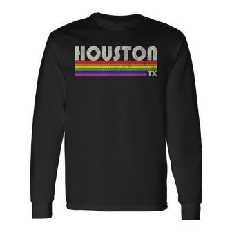 Vintage 80S Style Houston Tx Gay Pride Month Long Sleeve T-Shirt | Mazezy