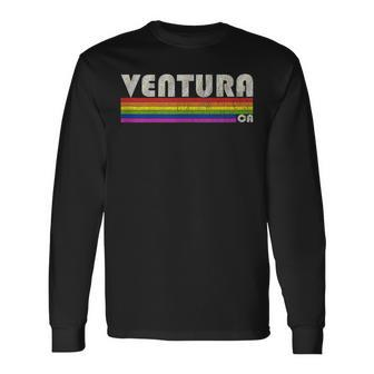 Vintage 80S Style Ventura Ca Gay Pride Month Long Sleeve T-Shirt | Mazezy
