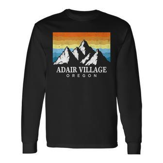 Vintage Adair Village Oregon Mountain Hiking Souvenir Print Long Sleeve T-Shirt | Mazezy