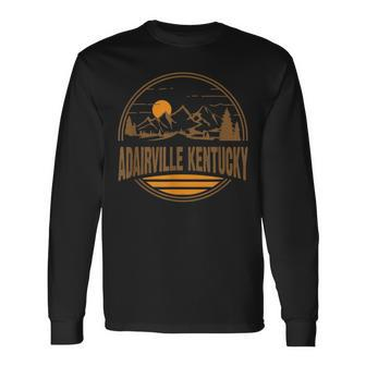 Vintage Adairville Kentucky Mountain Hiking Souvenir Print Long Sleeve T-Shirt | Mazezy