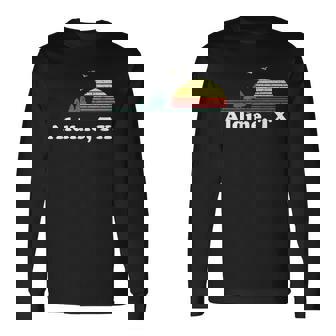 Vintage Aldine Texas Home Souvenir Print Long Sleeve T-Shirt | Mazezy