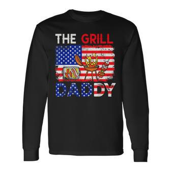 Vintage American Flag The Grill Dad Costume Bbq Grilling Long Sleeve T-Shirt - Seseable