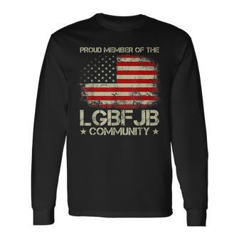 Vintage American Flag Proud Member Of The Lgbfjb Community Long Sleeve T-Shirt T-Shirt | Mazezy