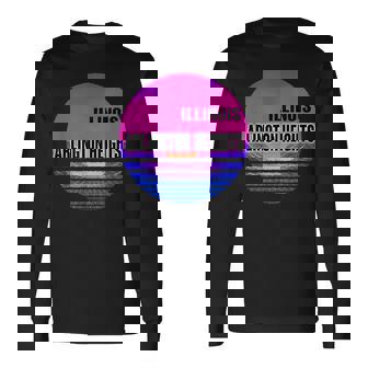 Vintage Arlington Heights Vaporwave Illinois Long Sleeve T-Shirt | Mazezy
