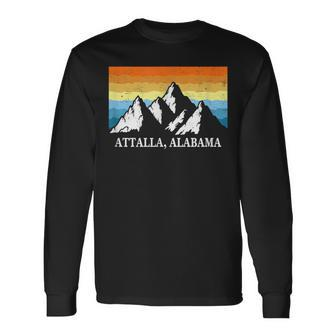 Vintage Attalla Alabama Mountain Hiking Souvenir Print Long Sleeve T-Shirt | Mazezy