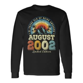 Vintage August 2002 Birthday Limited Edition 21 Year Old Long Sleeve T-Shirt T-Shirt | Mazezy