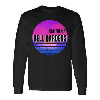 Vintage Bell Gardens Vaporwave California Long Sleeve T-Shirt | Mazezy DE