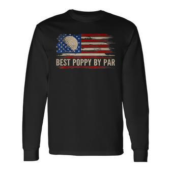 Vintage Best Poppy By Par American Flag GolfGolfer Long Sleeve T-Shirt | Mazezy UK