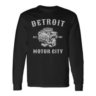 Vintage Big Block Detroit Motor City Michigan Car Enthusiast Long Sleeve T-Shirt T-Shirt | Mazezy