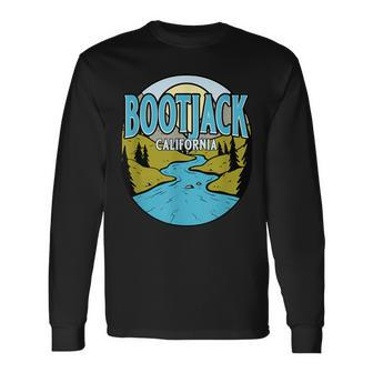 Vintage Bootjack California River Valley Souvenir Print Long Sleeve T-Shirt | Mazezy