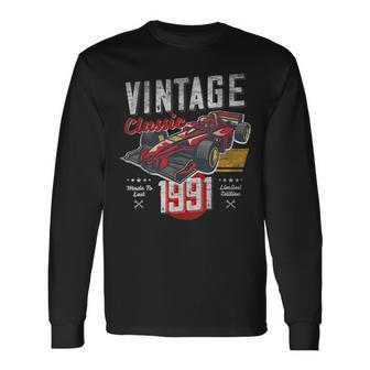 Vintage Born 1991 30Th Birthday Classic Retro Race Car Long Sleeve T-Shirt T-Shirt | Mazezy