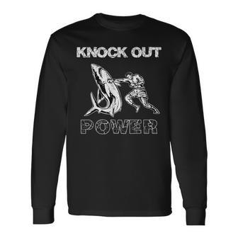 Vintage Boxer Man Knock Out Power Best Boxing Kickboxing Long Sleeve T-Shirt T-Shirt | Mazezy UK