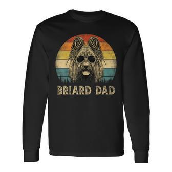 Vintage Briard Dad Dog Lovers Fathers Day Long Sleeve T-Shirt T-Shirt | Mazezy