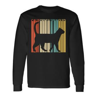 Vintage California Spangled Cat Long Sleeve T-Shirt | Mazezy