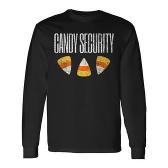 Vintage Candy Security Halloween Candy Corn Halloween Long Sleeve T-Shirt T-Shirt | Mazezy