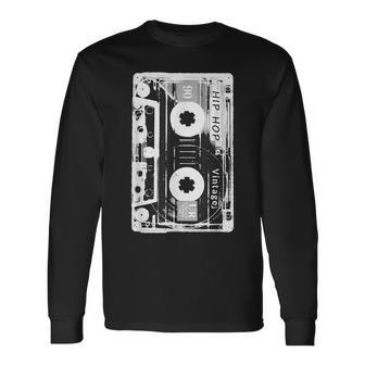 Vintage Cassette Tape Hip Hop Music 80S 90S Retro Distressed Long Sleeve T-Shirt | Mazezy